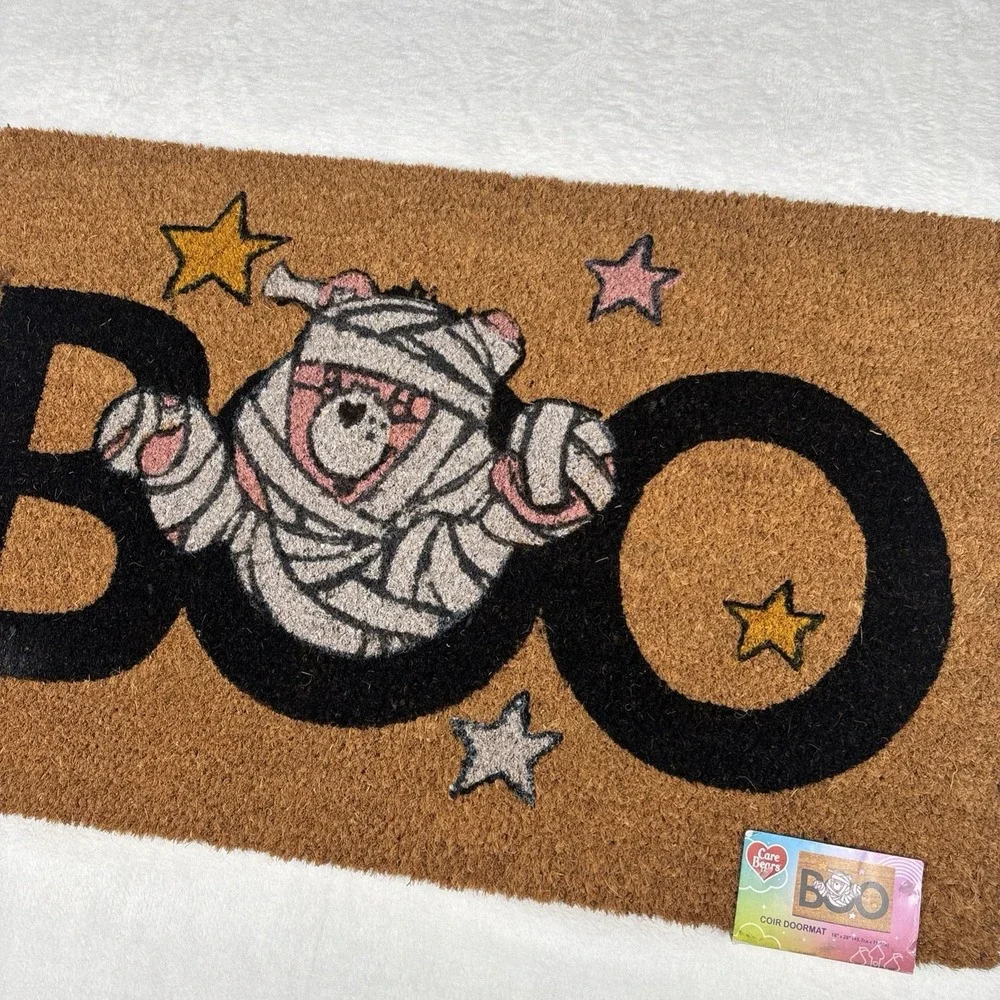 Care Bears Halloween BOO mummy Pumpkin Outdoor Coir Door Mat 18 X 28